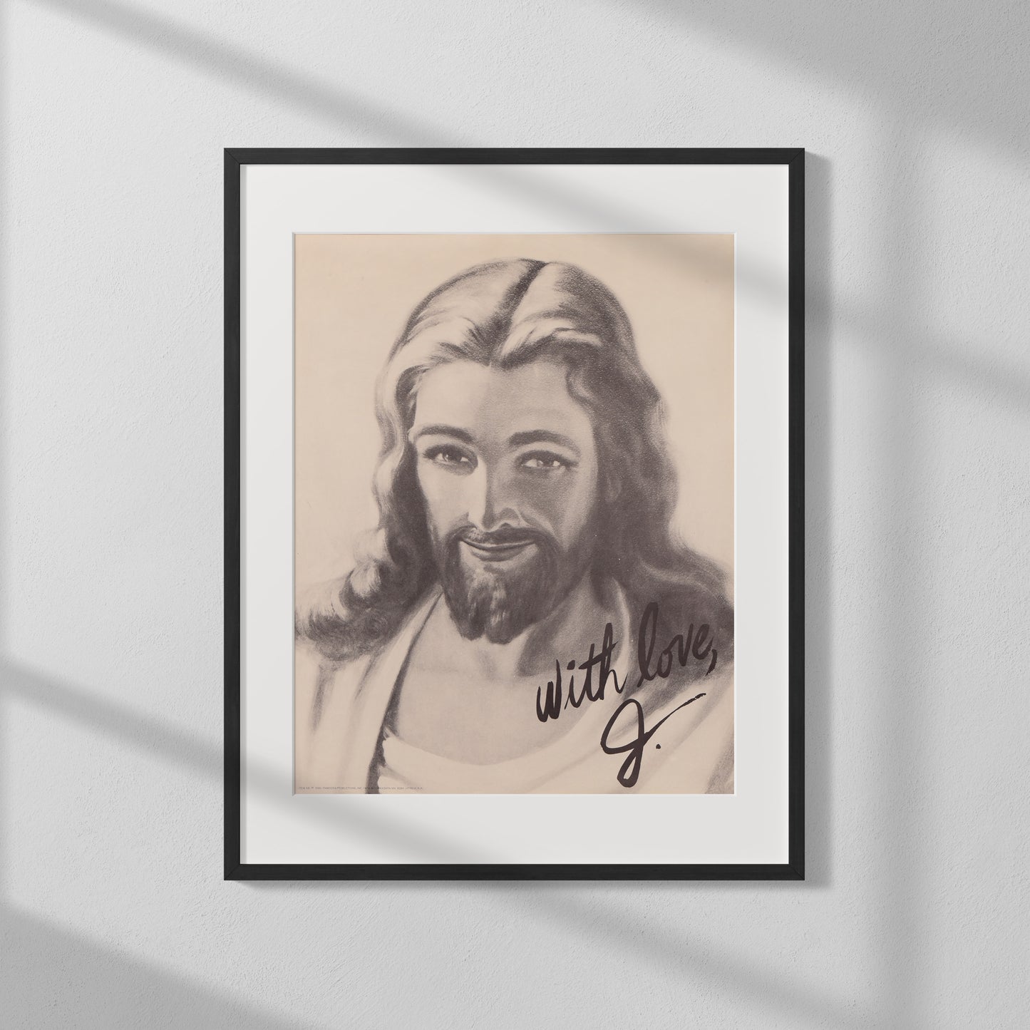Humor Poster Print: Jesus "With Love" Autograph Humor Print - vintageframedprints.com