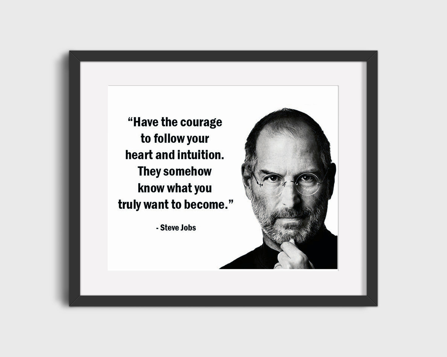 Steve Jobs Quote Poster - Follow Your Heart - vintageframedprints.com