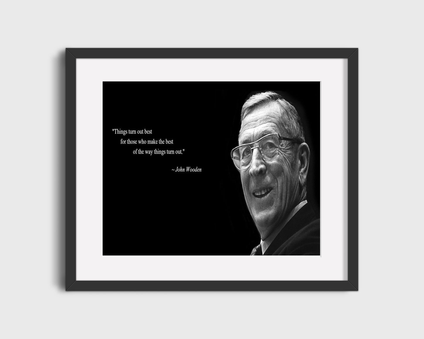 John Wooden Quote Poster - Things Work Best - vintageframedprints.com