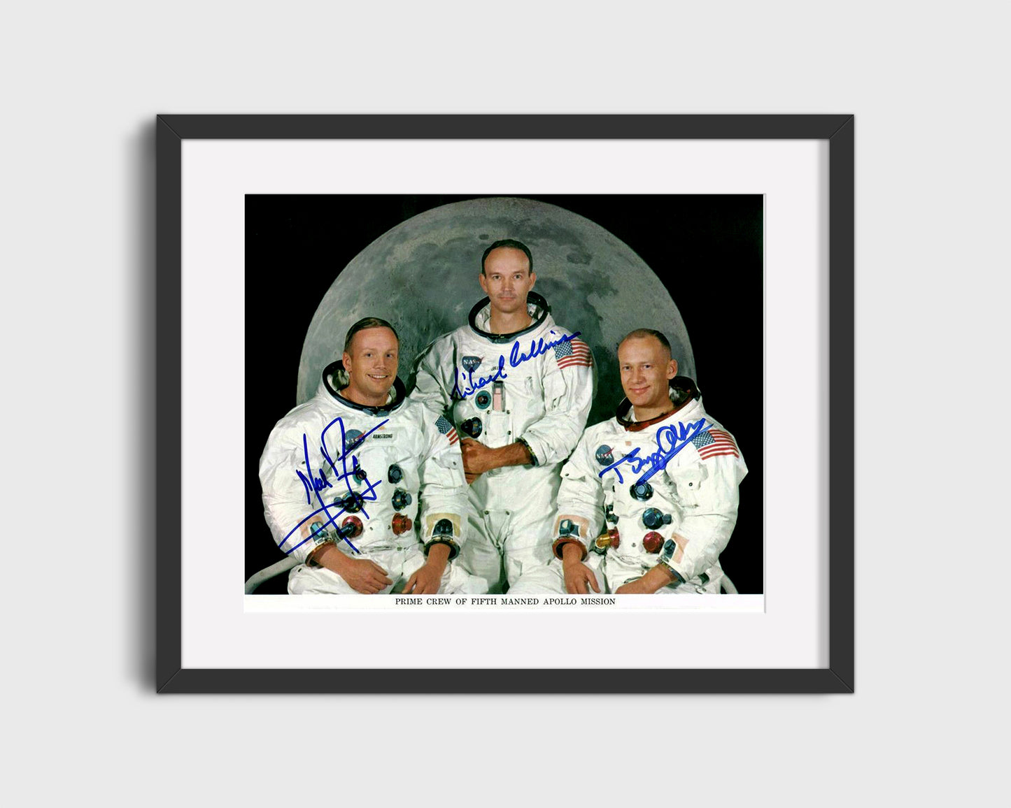 History Poster Print: Appollo 11 Crew Autograph Promo Print - vintageframedprints.com