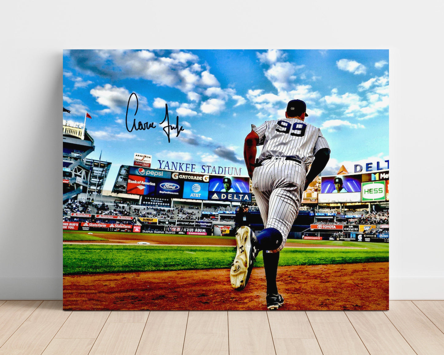 Aaron Judge Autograph Poster - Running Out of Dugout - Bronx Stride