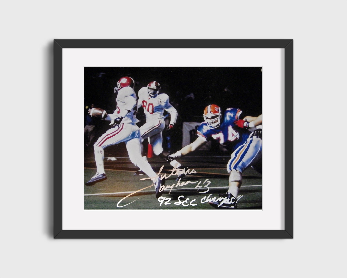 Alabama Autograph Print - Antonio Langham Run - 92 SEC Champs