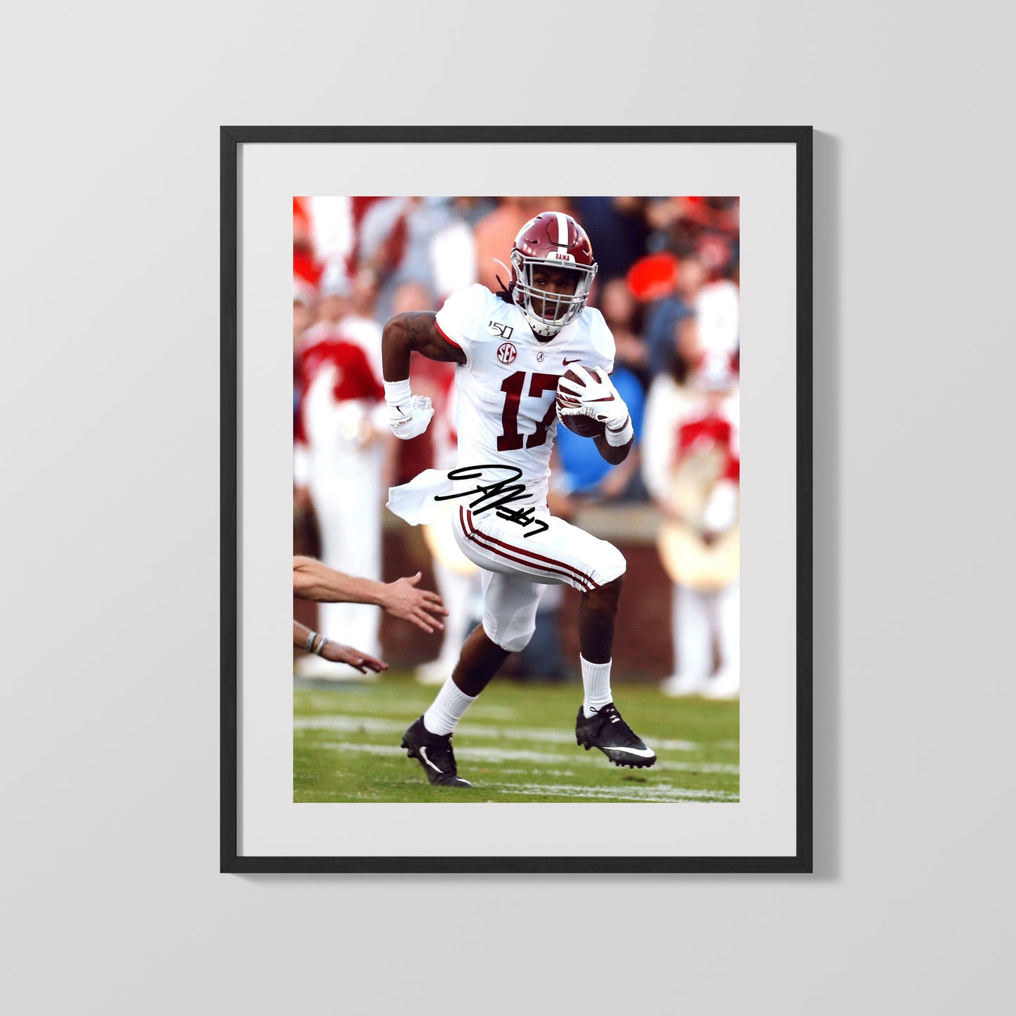 Alabama Autograph Print - Jaylen Waddle - Speeding Tide