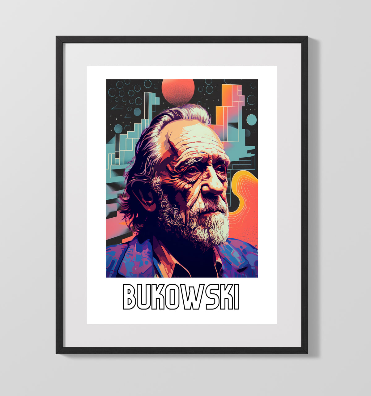 Charles Bukowski - Gritty Voice of Urban Realism and Counterculture - Gallery Frame literary wall art