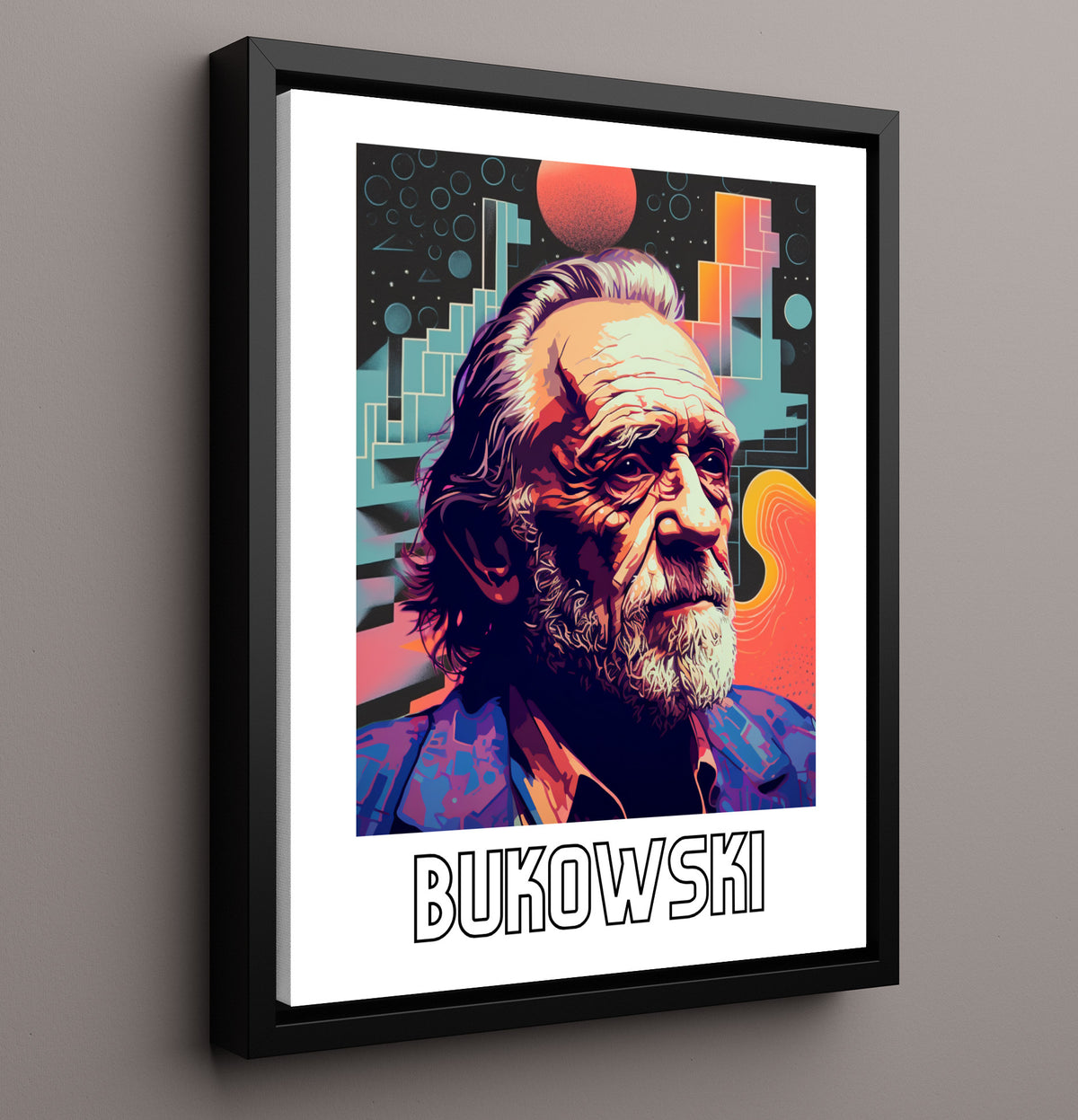 Charles Bukowski - Gritty Voice of Urban Realism and Counterculture - 16x20 Framed Canvas