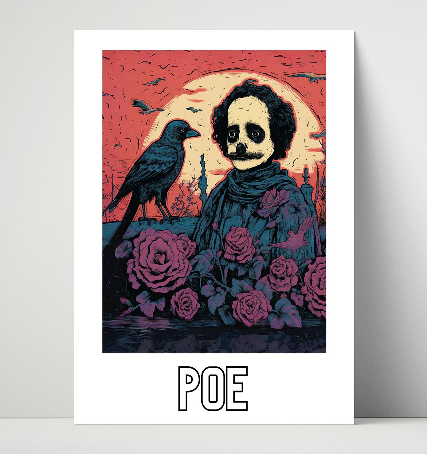 Edgar Allan Poe 16x20 Unframed Print wall art print – Author Portraits decor