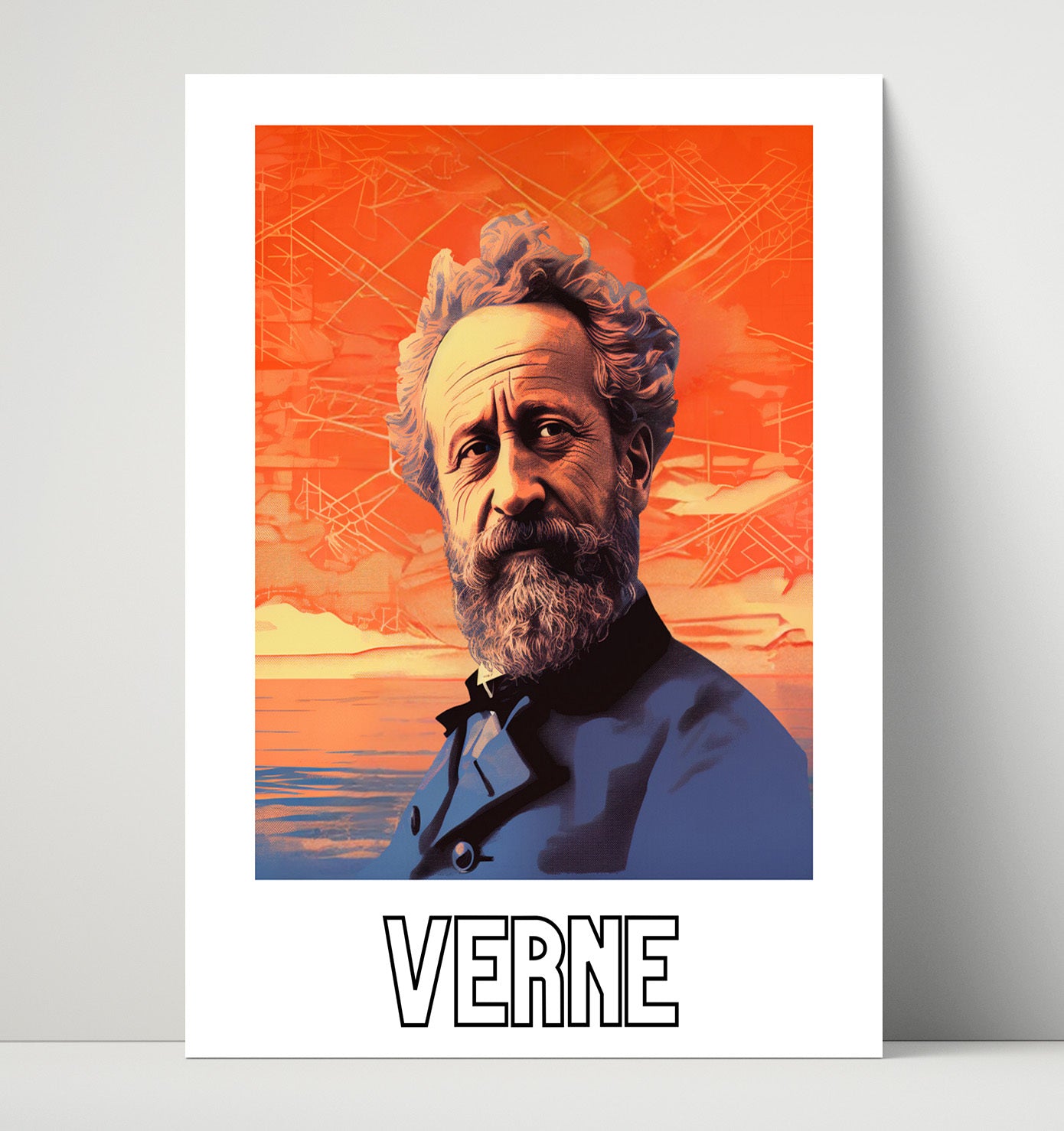Jules Verne 16x20 Unframed Print wall art print – Author Portraits decor