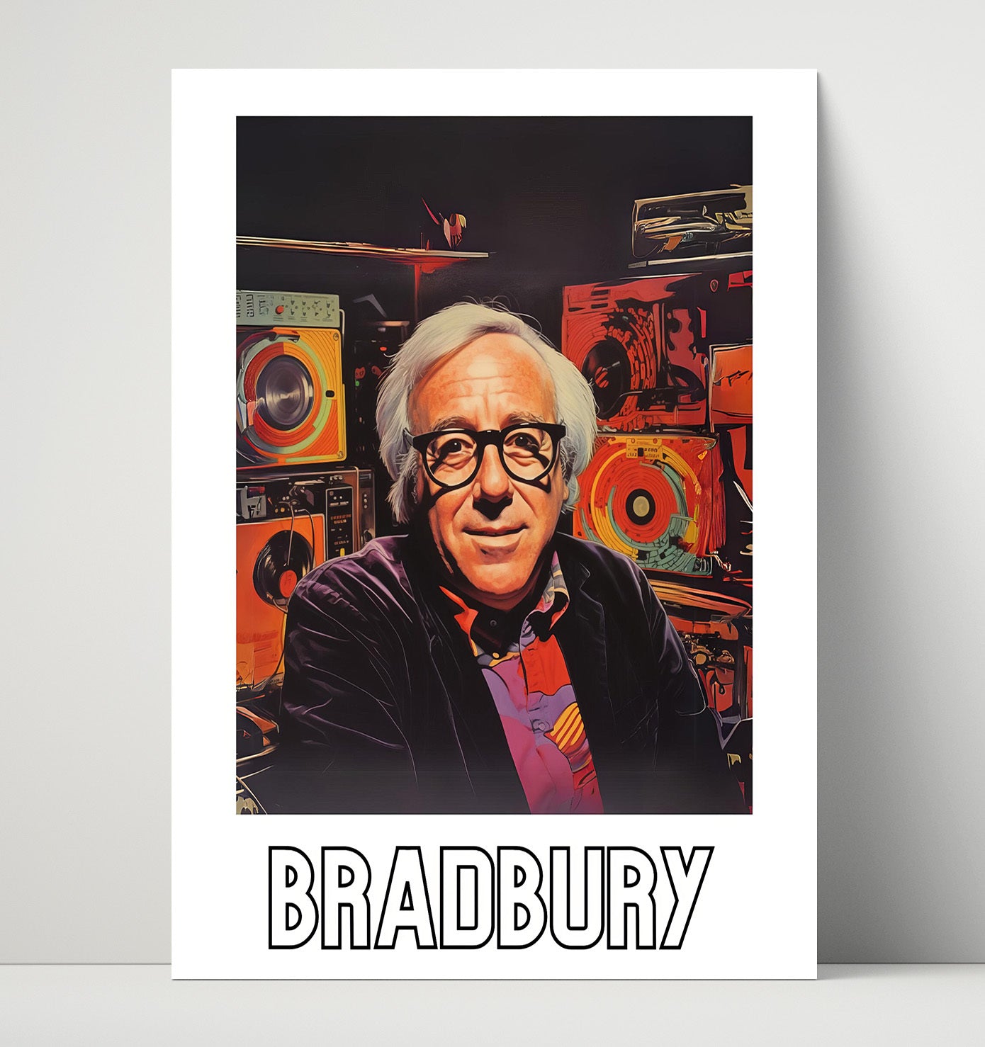 Ray Bradbury 16x20 Unframed Print wall art print – Author Portraits decor