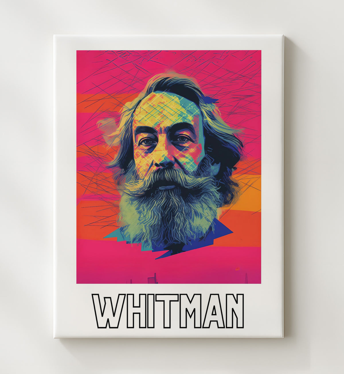 Walt Whitman - Psychedelic Literary Artwork - 20x24 Canvas