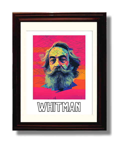 Walt Whitman - Psychedelic Literary Artwork - 8x10 Beveled Frame