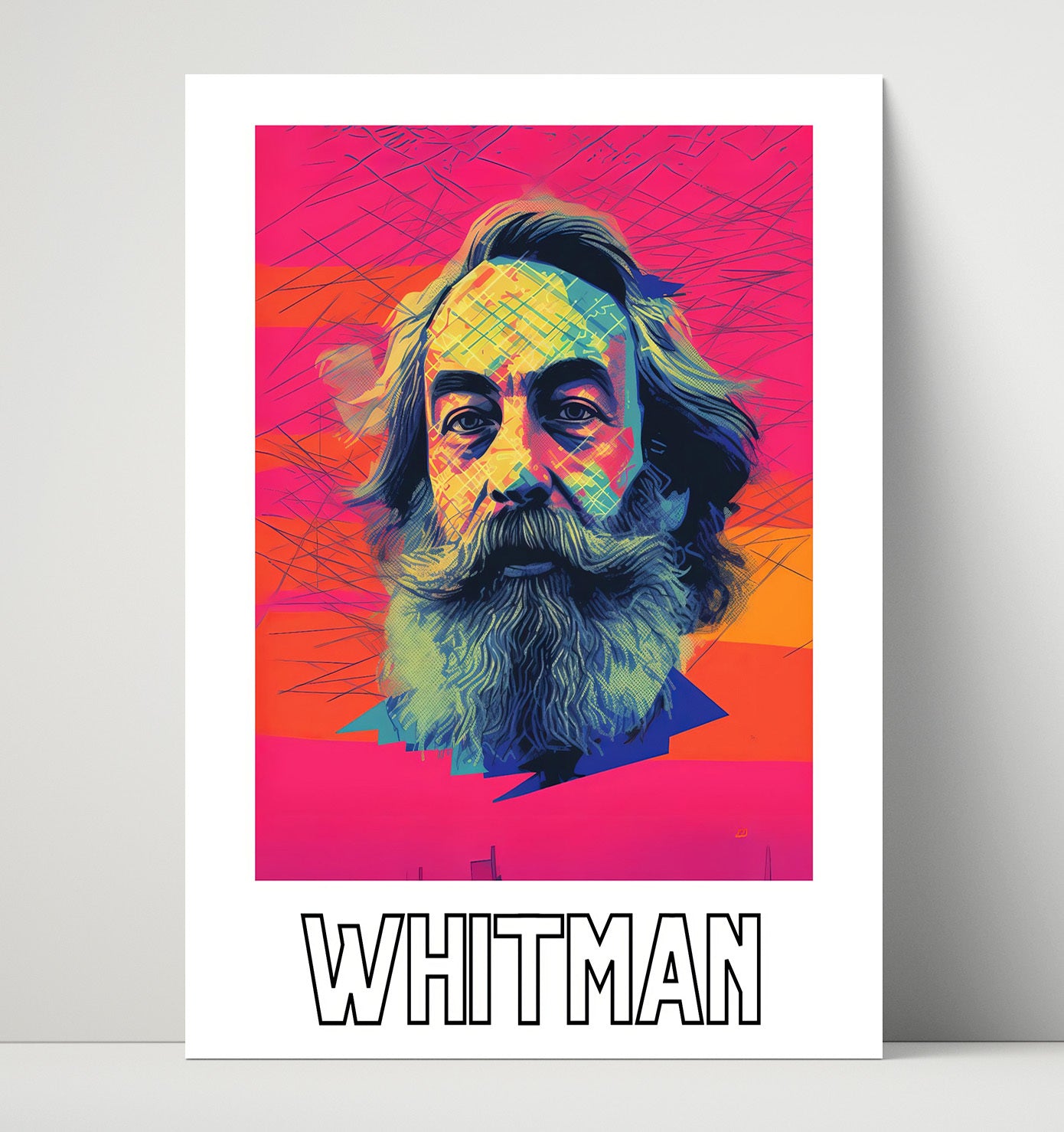 Walt Whitman 16x20 Unframed Print wall art print – Author Portraits decor