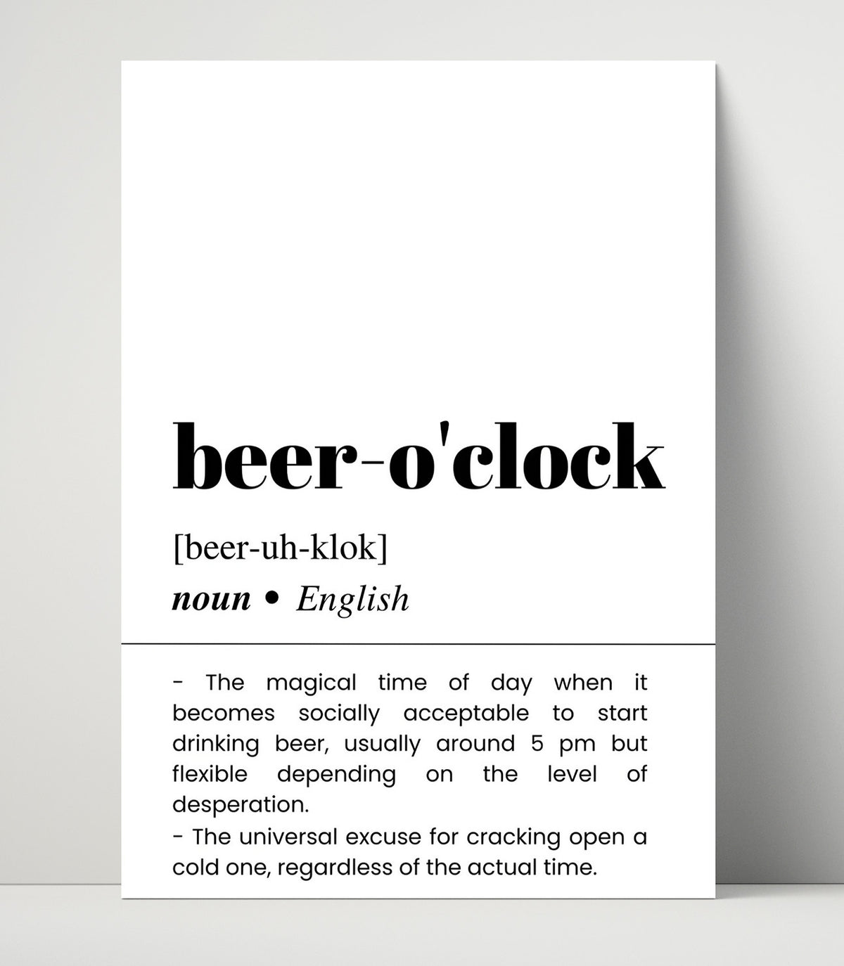 Beer O'Clock - Happy Hour - 16x20 Unframed Print