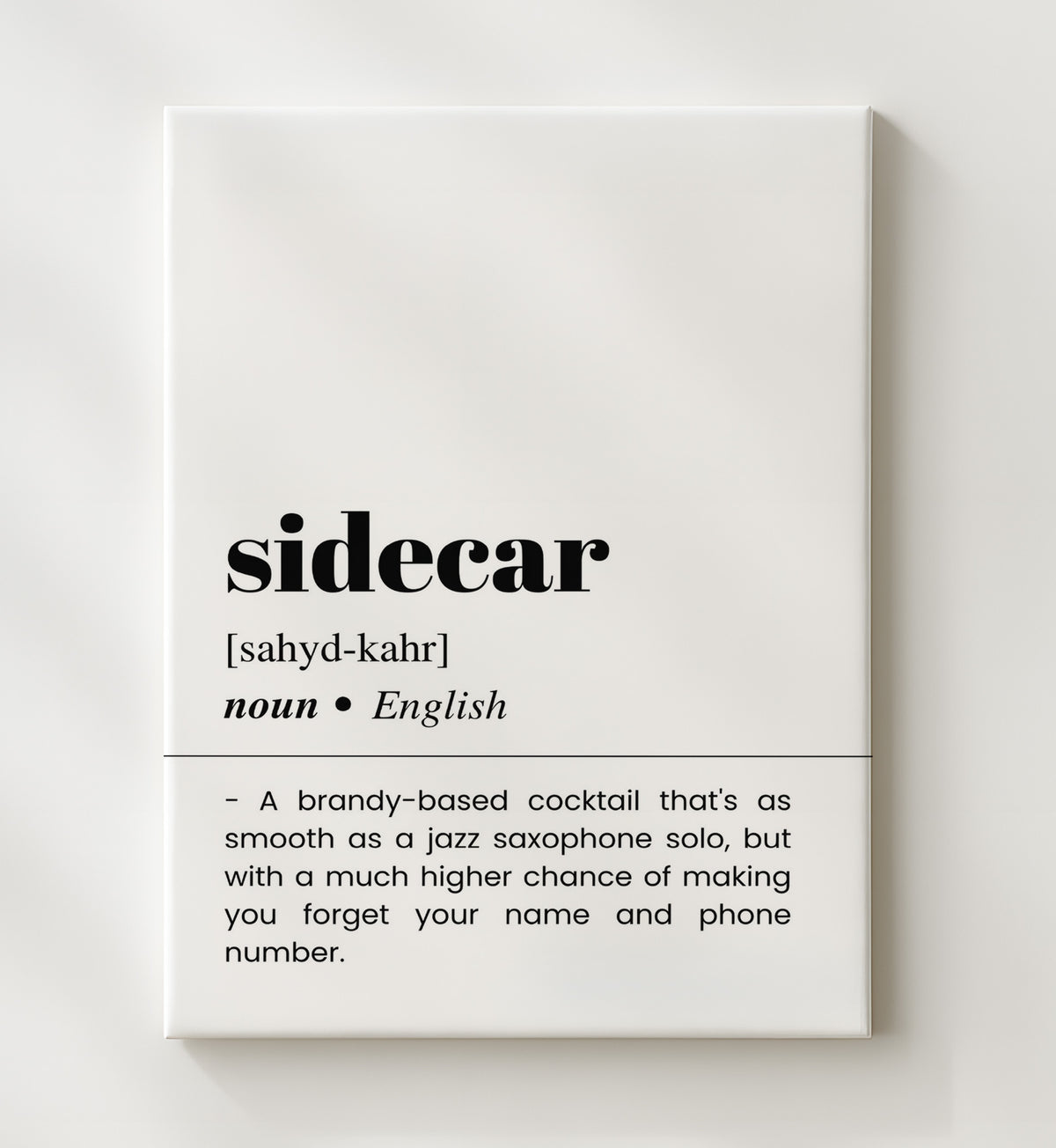 Sidecar - Brandy Cocktail Classic - 20x24 Canvas