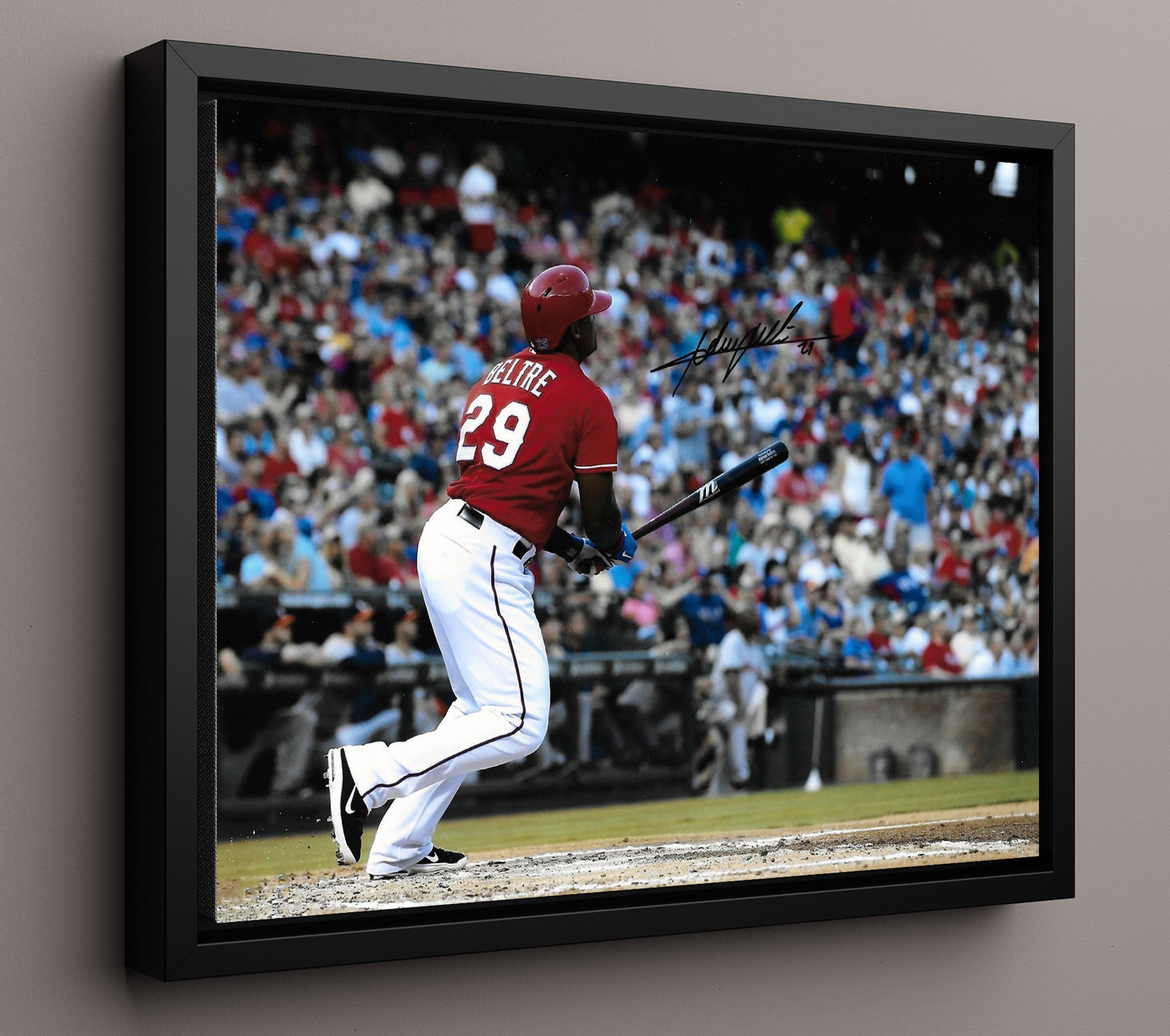 Adrian Beltre - Rangers Power Swing 8x10 Framed Canvas baseball wall art