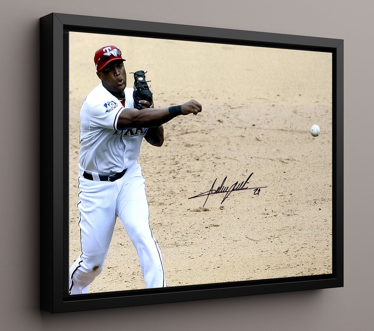 Adrian Gonzalez - back-angle Power Swing 8x10 Framed Canvas baseball wall art