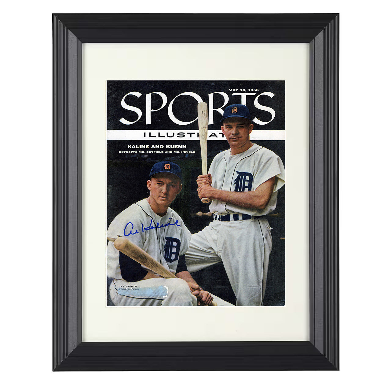 Al Kaline - Batting Pose SI Cover 8x10 black beveled framed baseball wall art