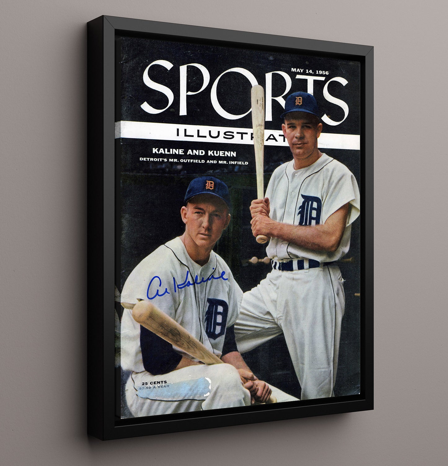 Al Kaline - Batting Pose SI Cover 8x10 Framed Canvas baseball wall art