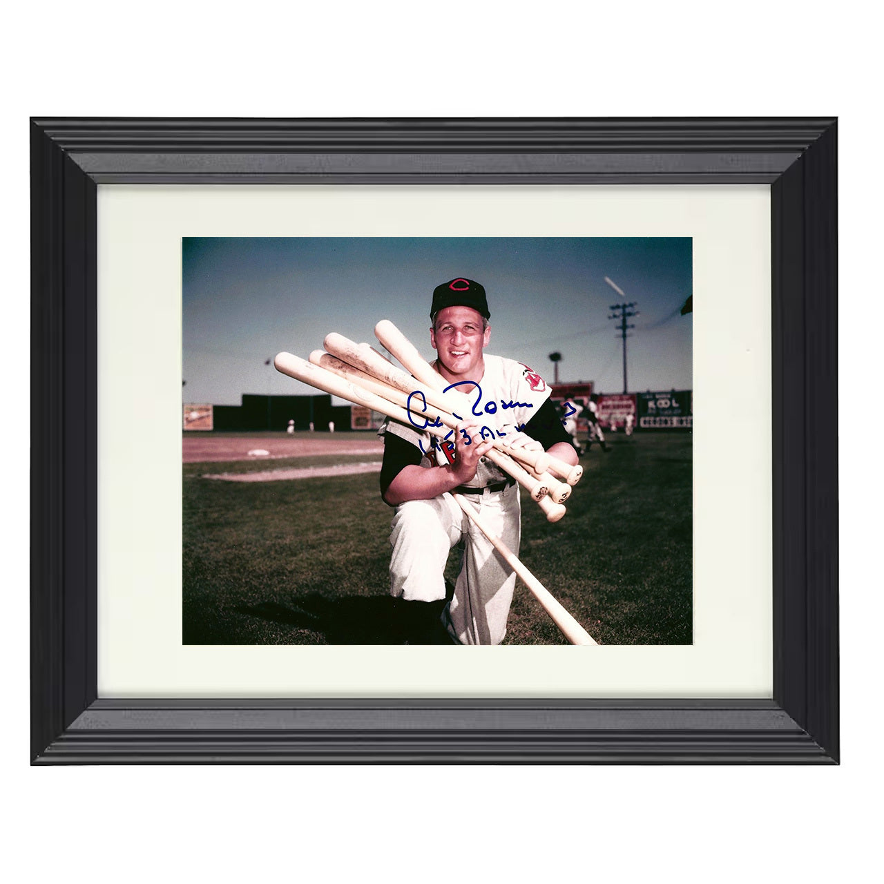 Al Rosen - Bat Collection Pose 1953 8x10 black beveled framed baseball wall art