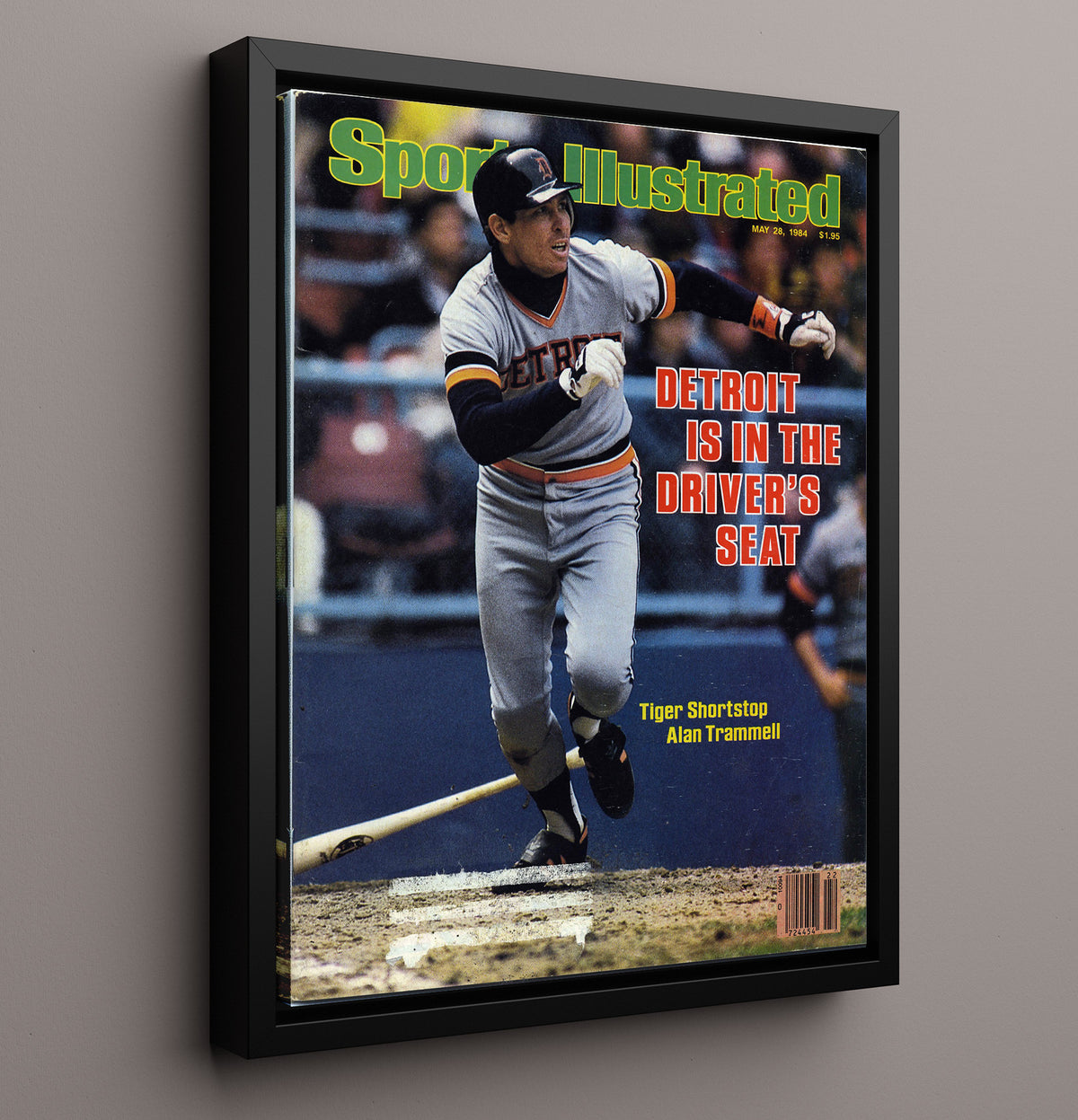 Alan Trammell - Batting follow-through 1984 SI Cover 8x10 Framed Canvas baseball wall art