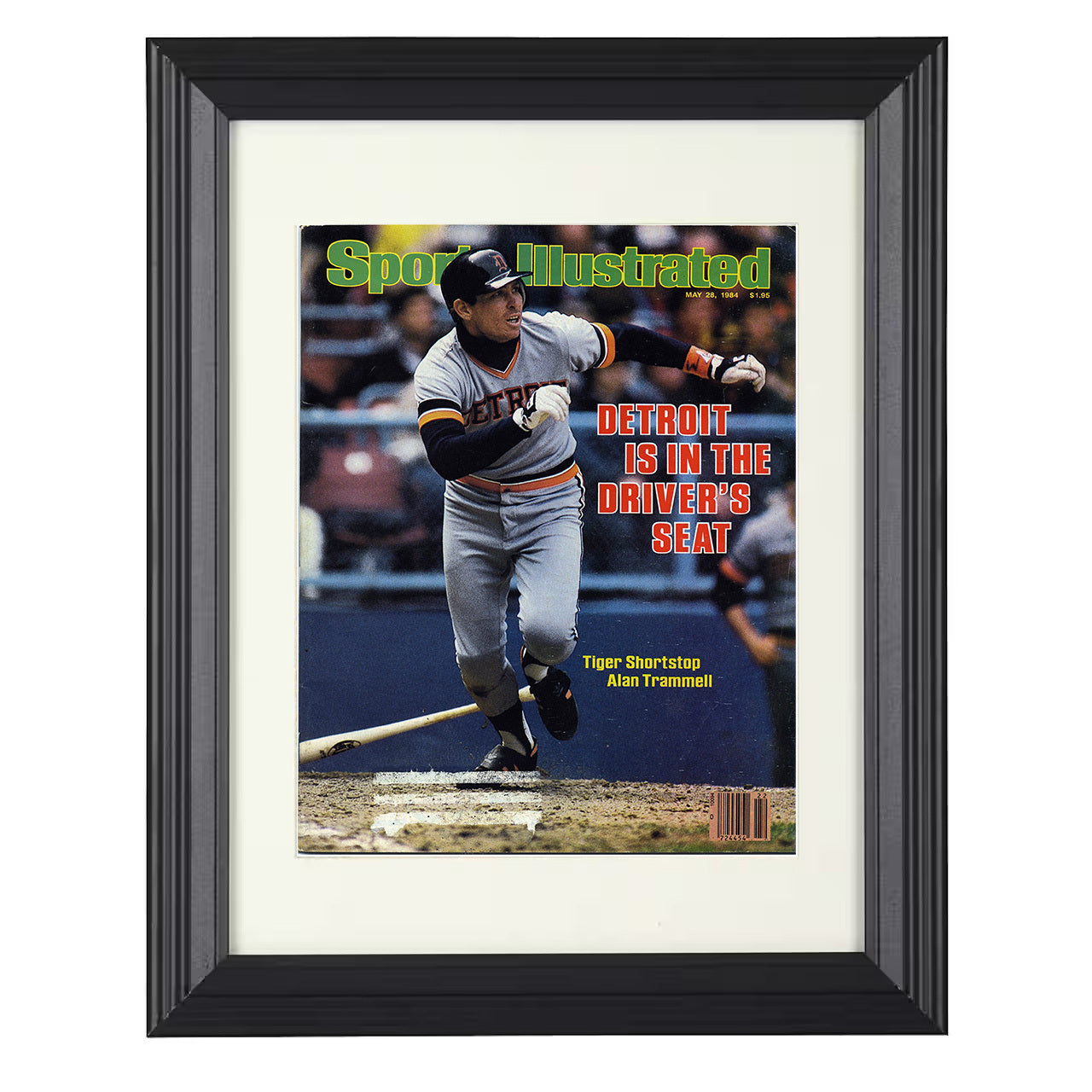 Alan Trammell - Batting Follow-Through 1984 SI Cover 8x10 black beveled framed baseball wall art