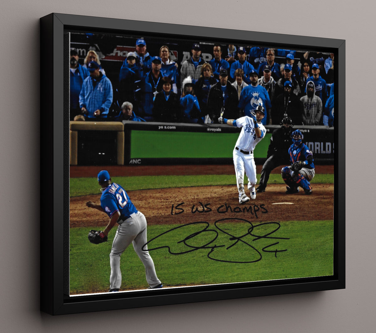 Alex Gordon - Series Championship Infield 8x10 Framed Canvas baseball wall art