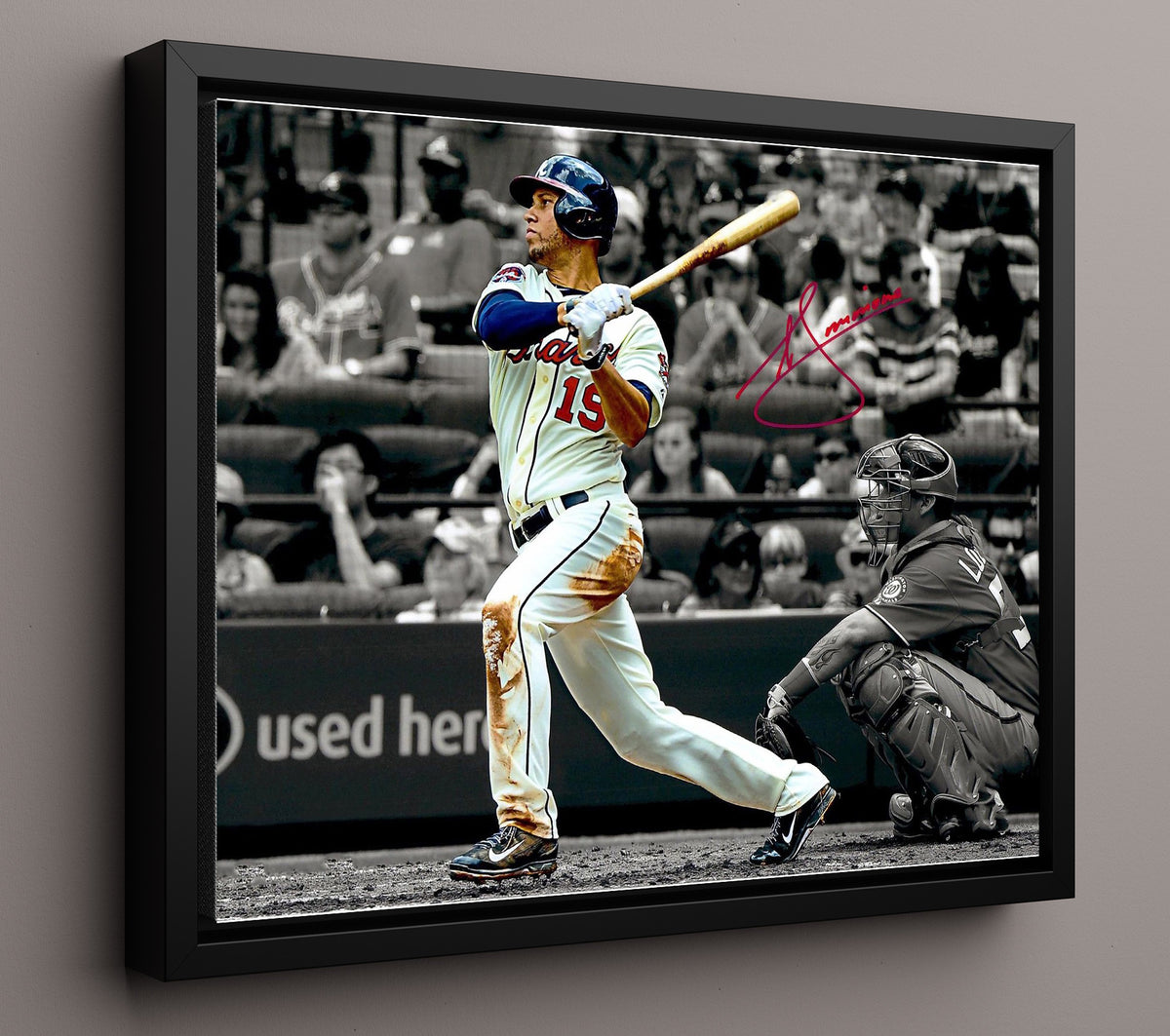 Andrelton Simmons - Defensive Throw in Motion 8x10 Framed Canvas baseball wall art