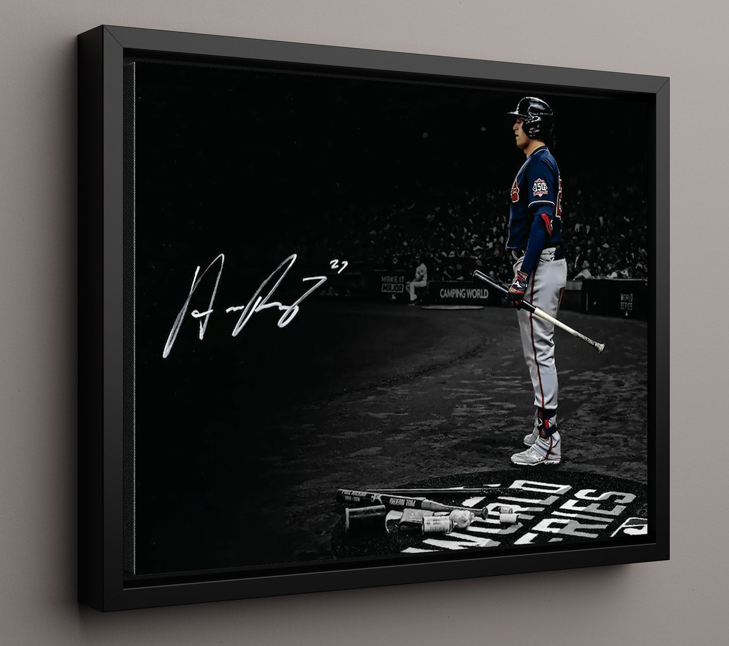 Austin Riley - Braves Power Swing 8x10 Framed Canvas baseball wall art