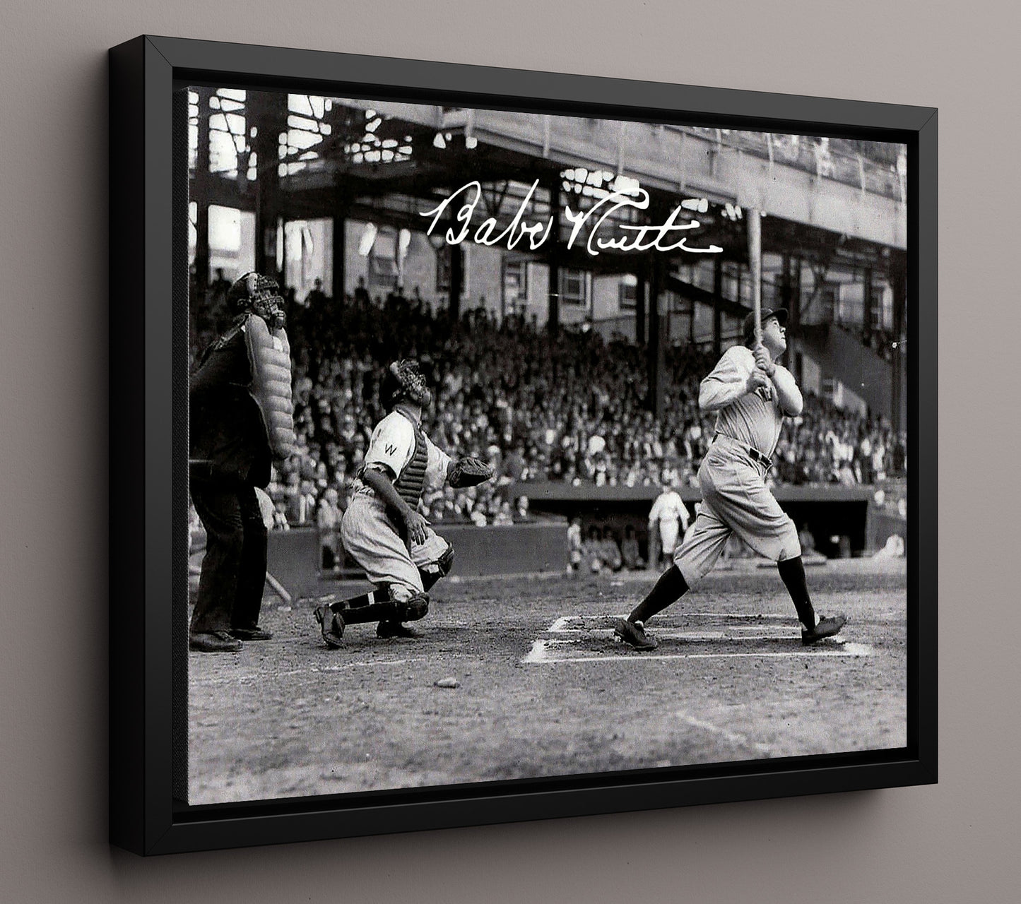 Babe Ruth - Classic Swing 8x10 Framed Canvas baseball wall art