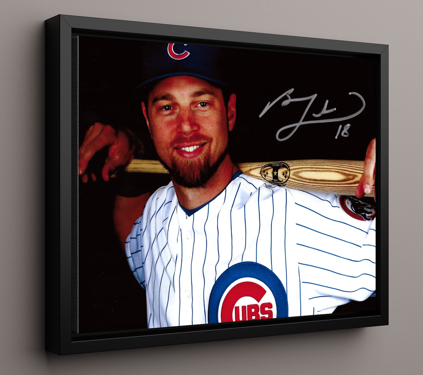 Ben Zobrist - Bat on Shoulders 8x10 Framed Canvas baseball wall art