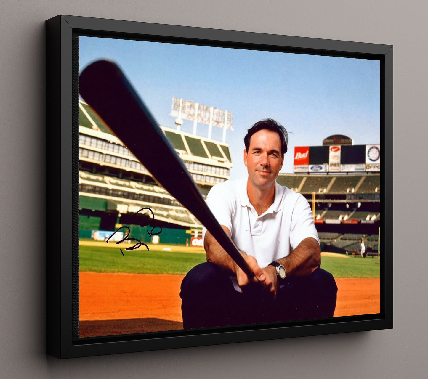 Billy Beane - Moneyball Bat Perspective 8x10 Framed Canvas baseball wall art