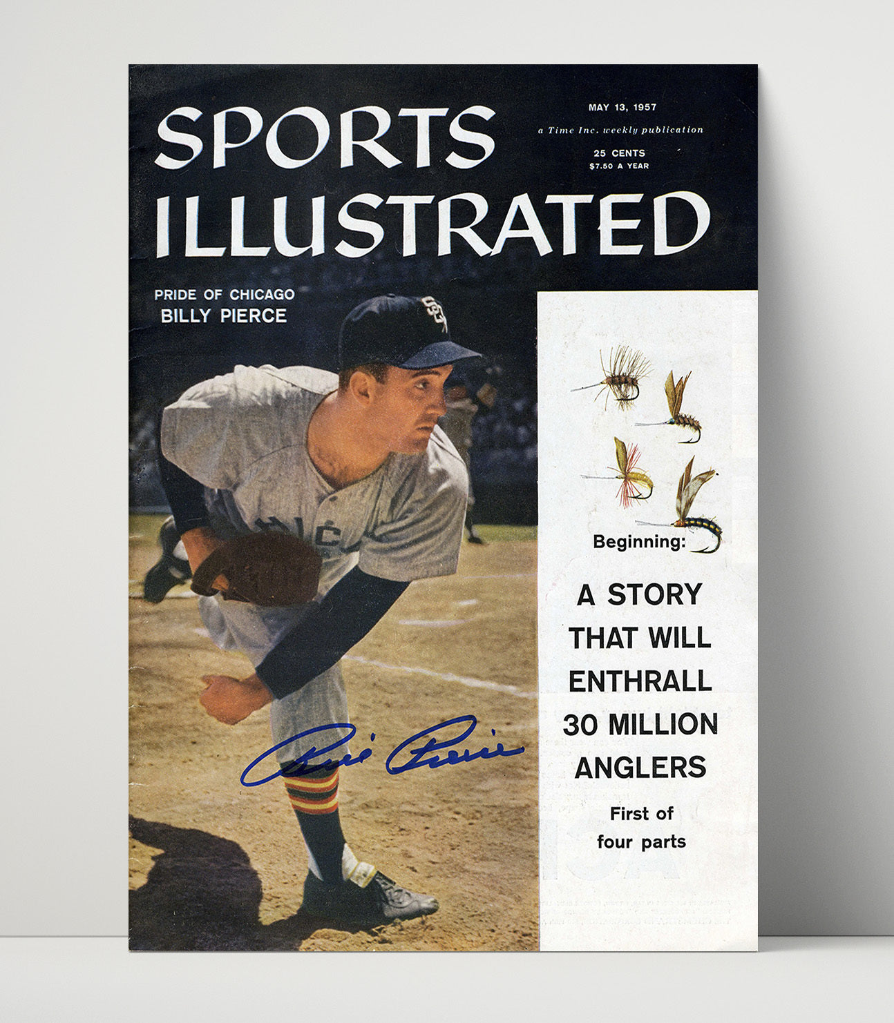 Billy Pierce - Pitching Motion SI Cover Baseball Wall Art 16x20 Unframed Print wall art print – Baseball Wall Art decor