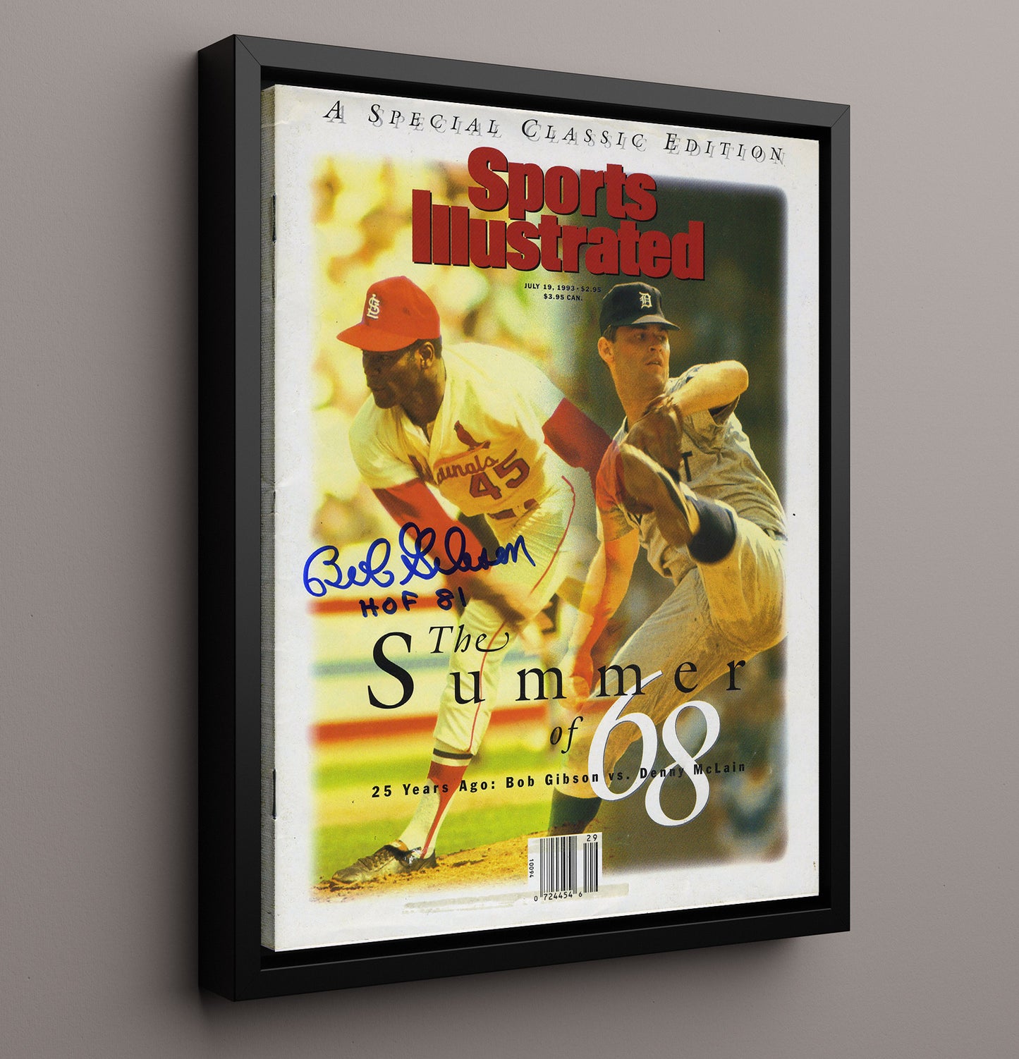 Bob Gibson and Denny McLain - Summer of 68 Duel SI Cover 1993 8x10 Framed Canvas baseball wall art