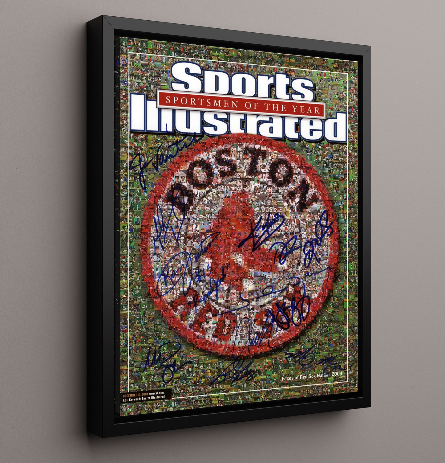 Boston Baseball - 2004 SI Cover Faces Of Red Sox Nation 8x10 Framed Canvas baseball wall art