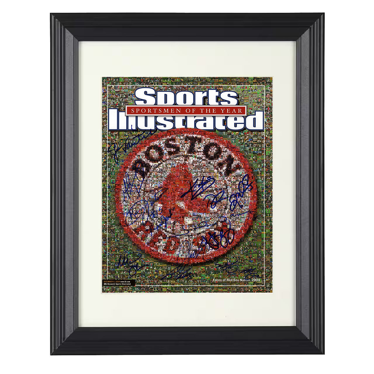 Boston Baseball - 2004 SI Cover Faces Of Red Sox Nation Spotlight 8x10 black beveled framed baseball wall art