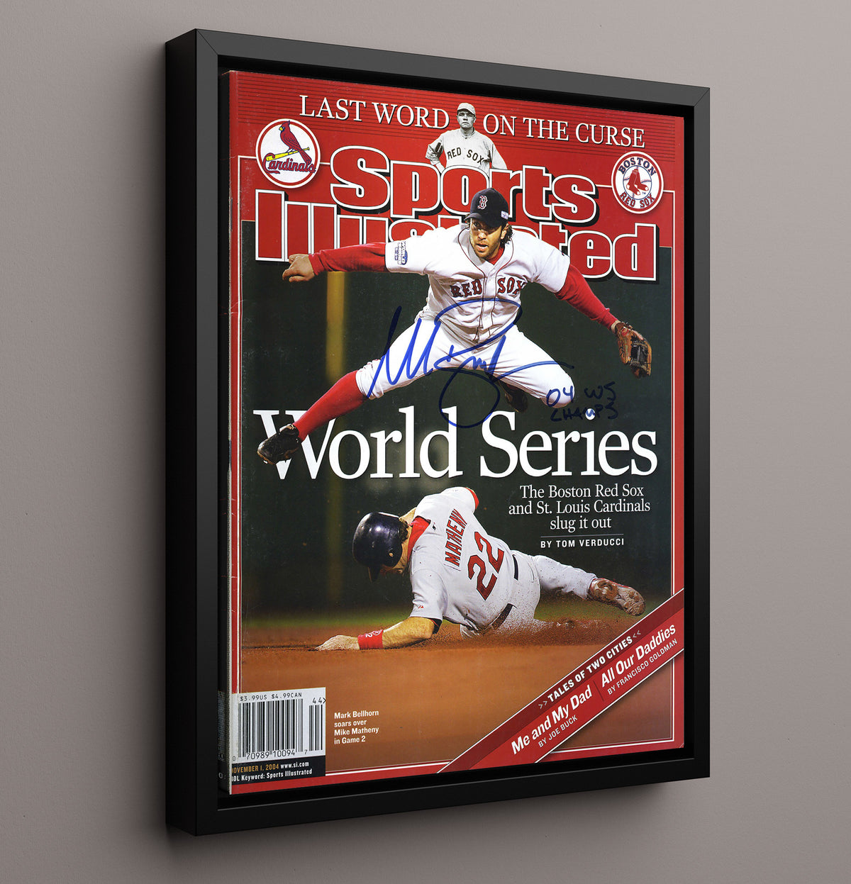 Boston Baseball - 2004 SI Cover Series Bellhorn Soars 8x10 Framed Canvas baseball wall art