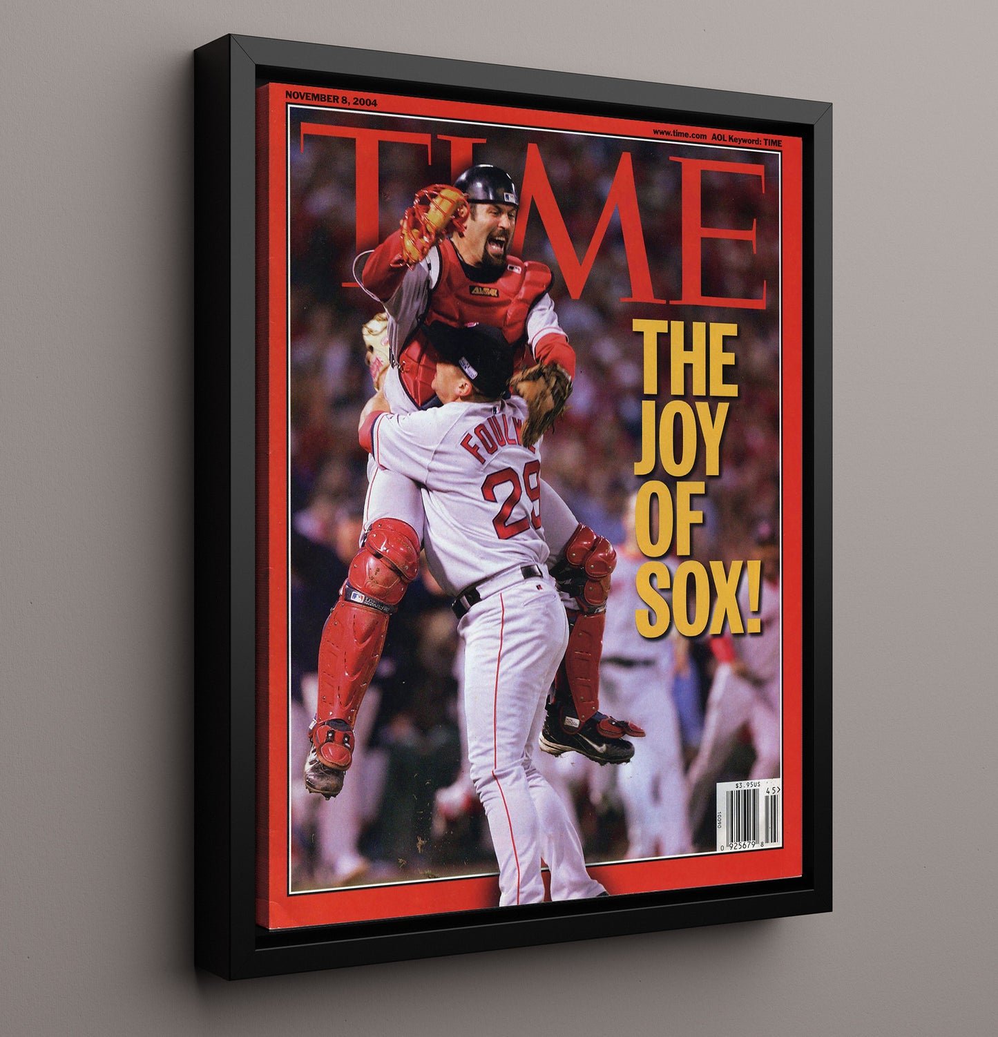Boston Baseball - The Joy of Sox championship moment SI Cover 2004 8x10 Framed Canvas baseball wall art