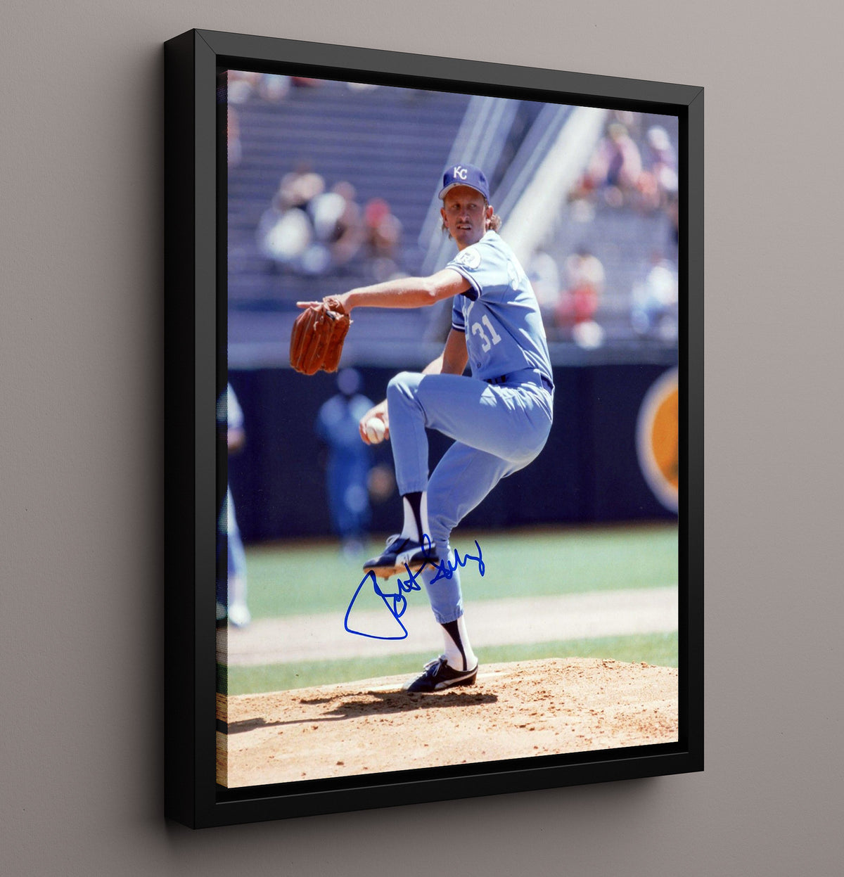 Bret Saberhagen - Royals Windup on the Mound 8x10 Framed Canvas baseball wall art