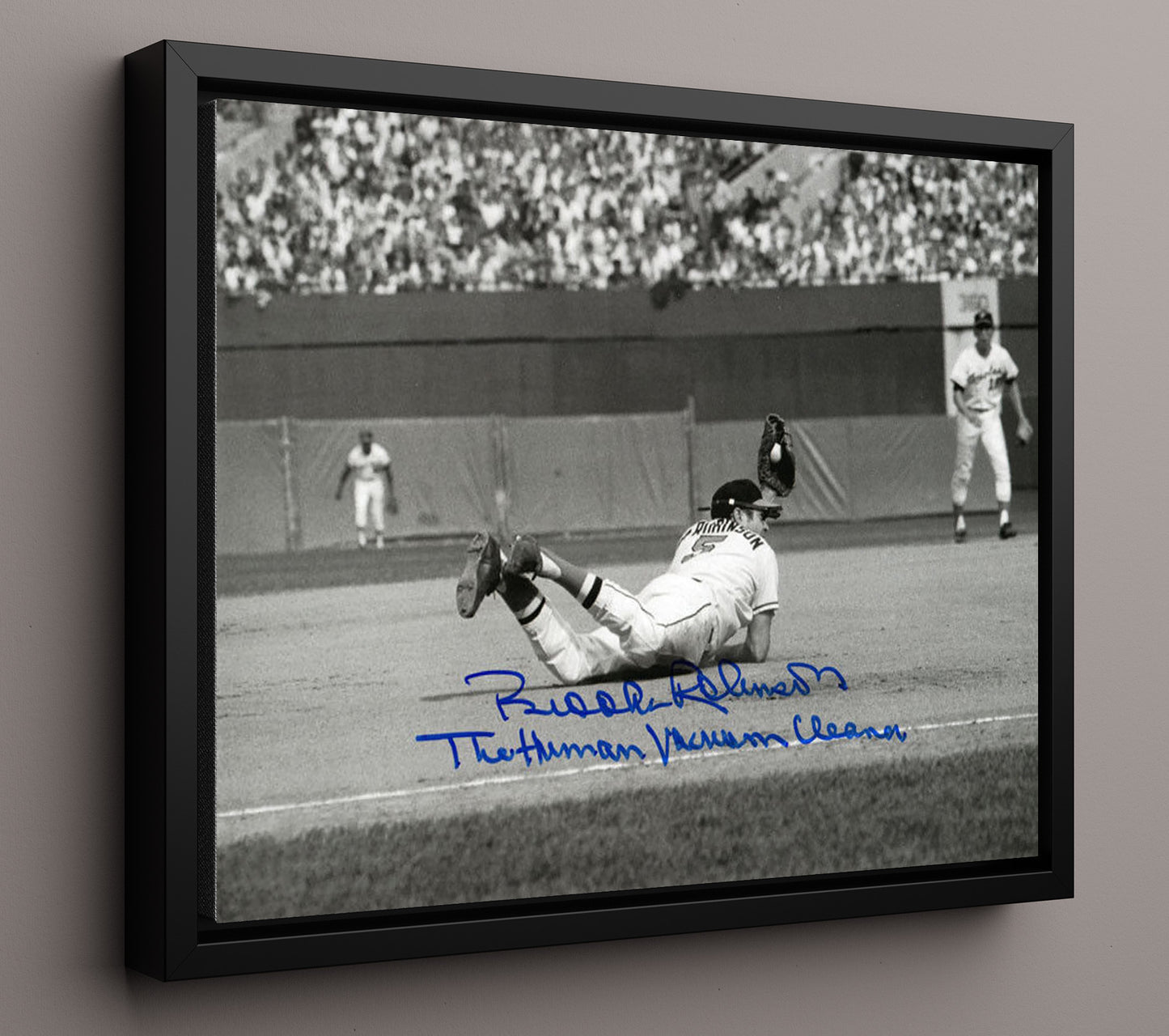 Brooks Robinson - Classic Black and White 8x10 Framed Canvas baseball wall art