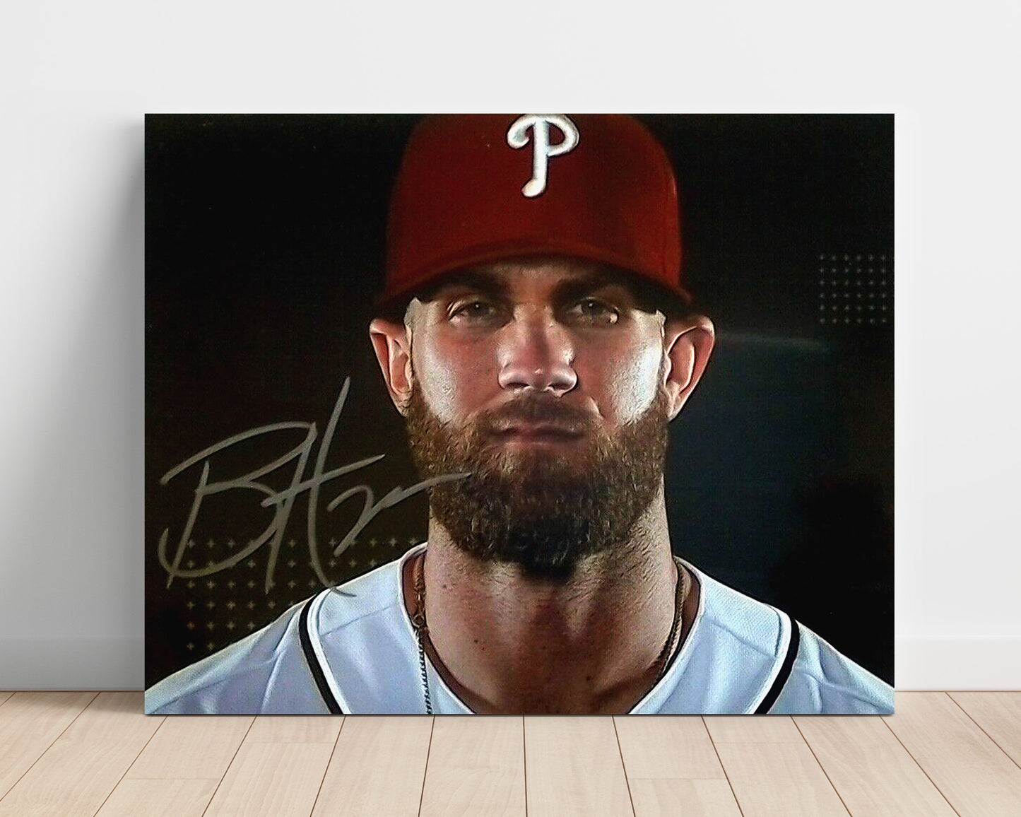 Bryce Harper - Intense Landscape Baseball Wall Art 16x20 Unframed Print wall art print – Baseball Wall Art decor