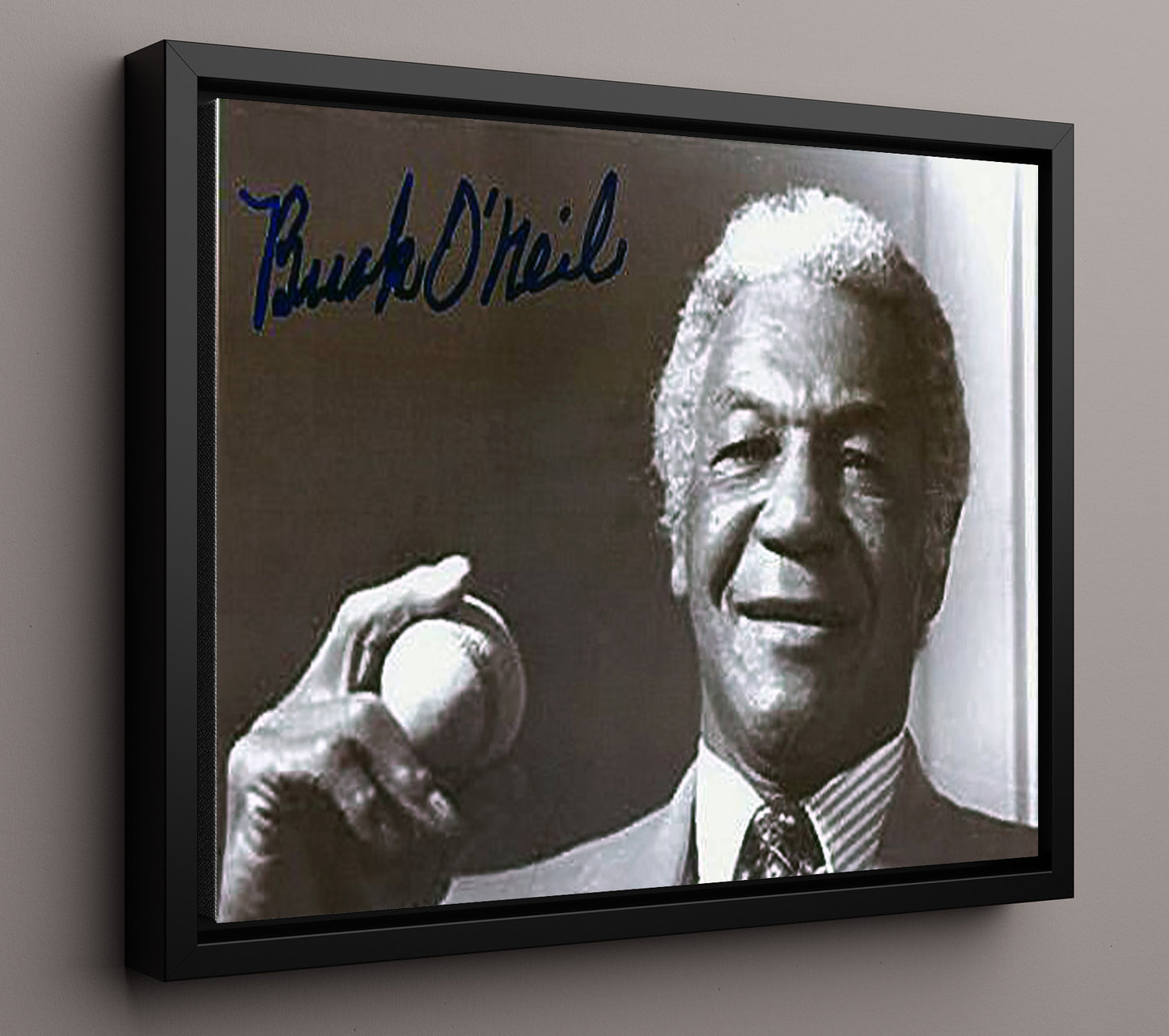 Buck ONeil - Dugout Smile 8x10 Framed Canvas baseball wall art