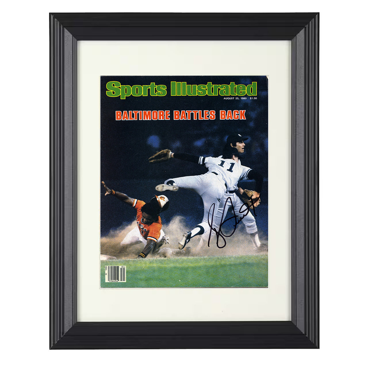 Bucky Dent - 1980 SI Cover Baltimore Battles Back 8x10 black beveled framed baseball wall art