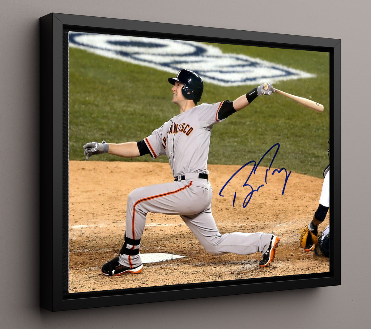 Buster Posey - Game Action Catcher 8x10 Framed Canvas baseball wall art