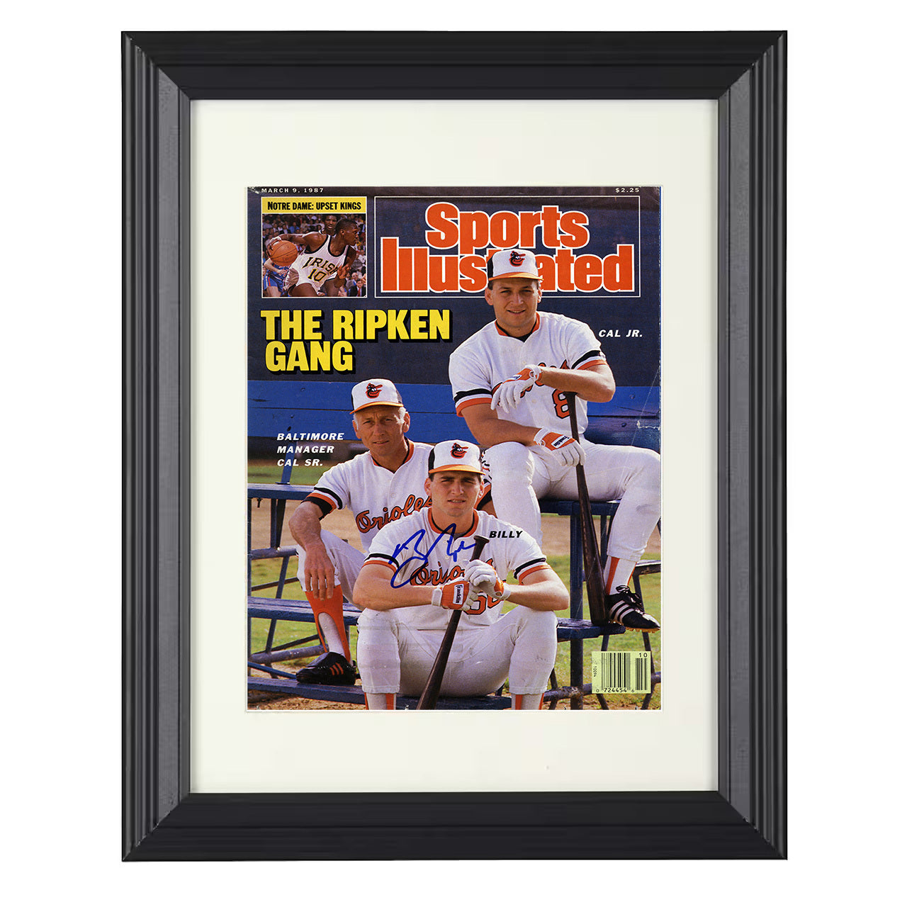 Cal Ripken Jr - SI Ripken family portrait cover 1987 8x10 black beveled framed baseball wall art