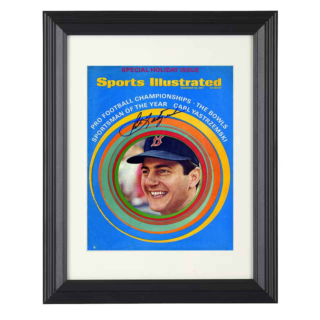 Carl Yastrzemski - Sportsman of the Year SI Cover 8x10 black beveled framed baseball wall art