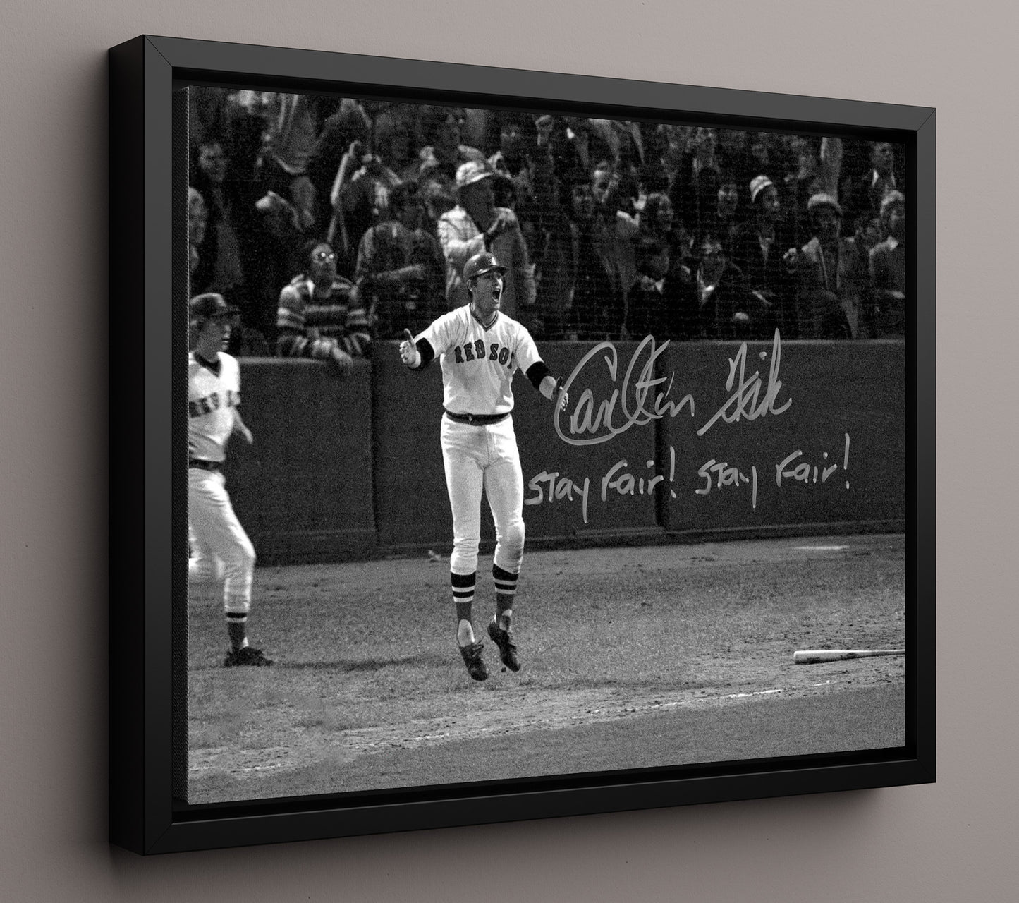 Carlton Fisk - Fenway Stay Fair Moment 8x10 Framed Canvas baseball wall art