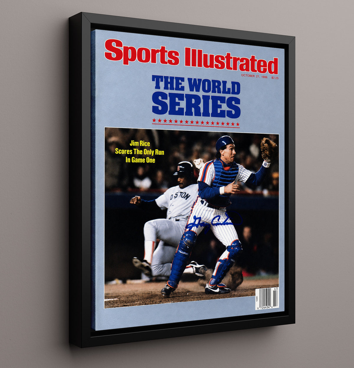 Carter Series - SI Series game action 1986 8x10 Framed Canvas baseball wall art