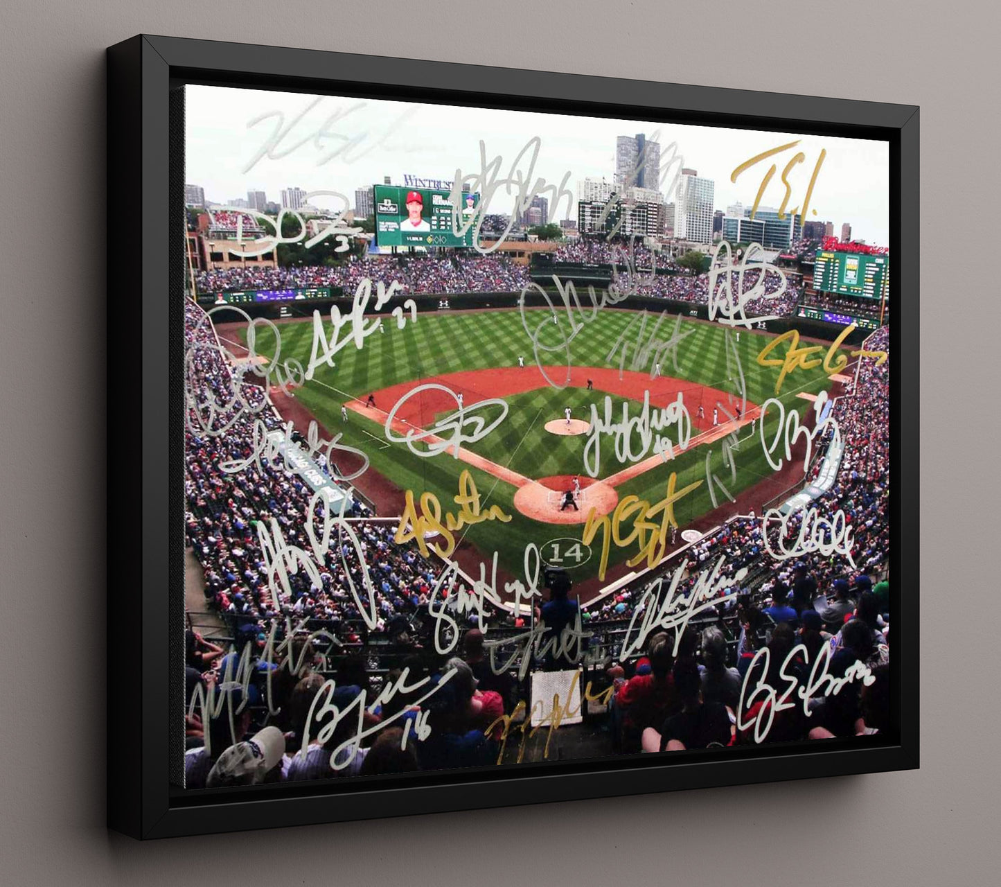 Chicago Baseball - 2016 Team Autograph Panorama 8x10 Framed Canvas baseball wall art