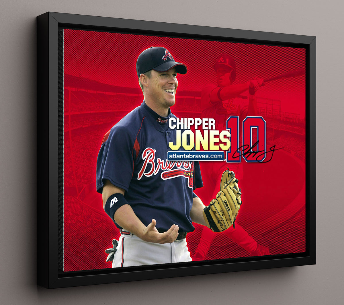 Chipper Jones - Braves Hot Corner Legend 8x10 Framed Canvas baseball wall art