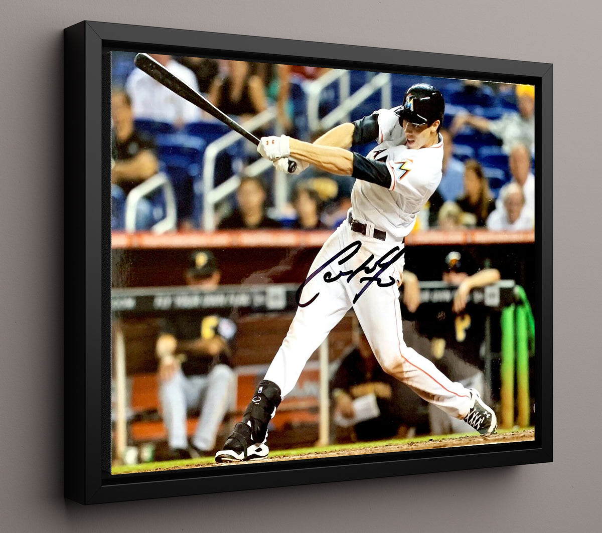 Christian Yelich - Power Swing Action 8x10 Framed Canvas baseball wall art