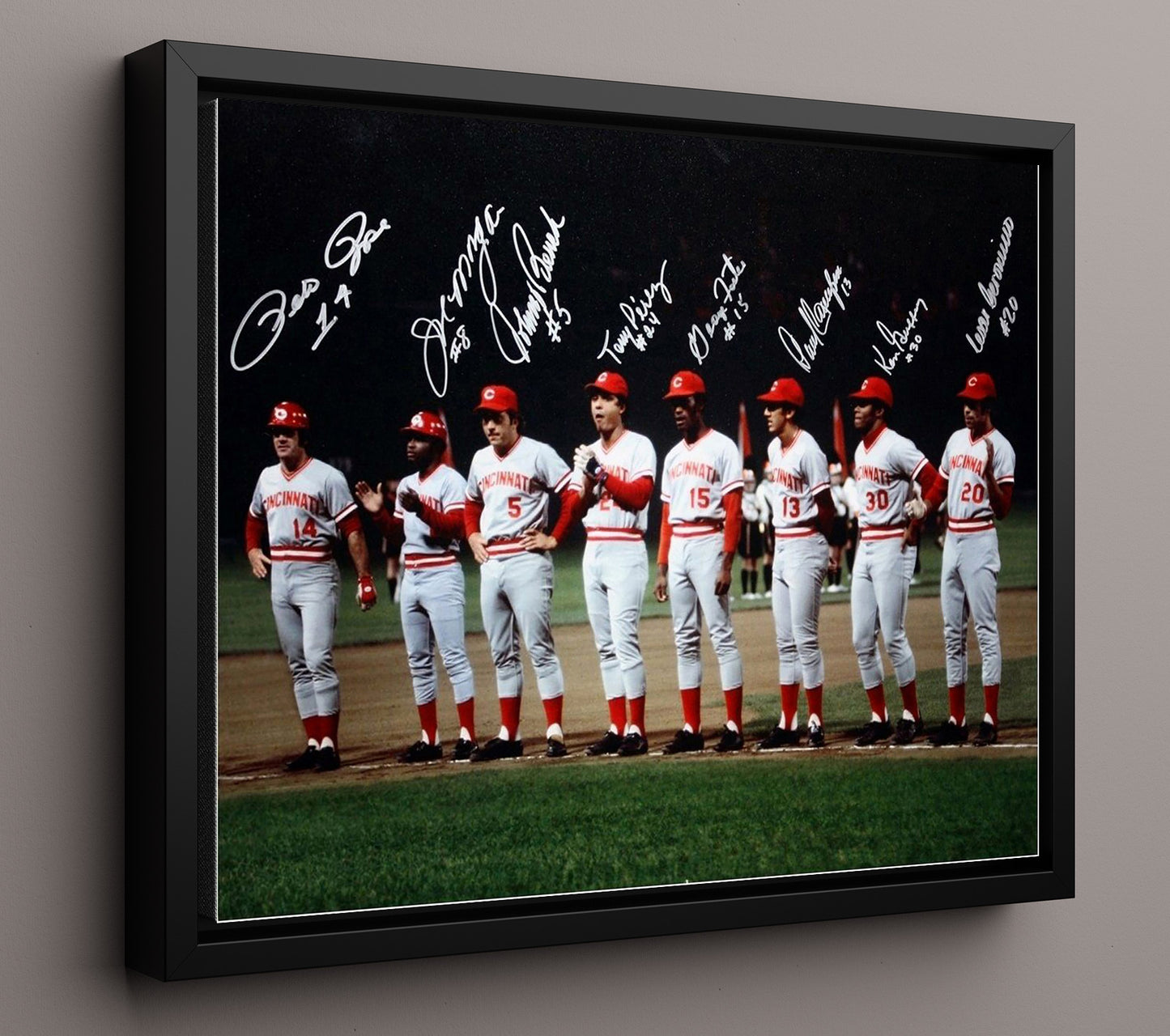 Cincinnati Baseball - Big Red Machine Lineup 8x10 Framed Canvas baseball wall art